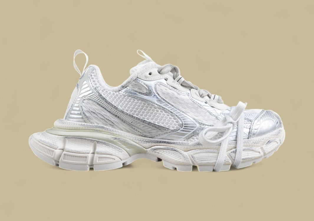 Balenciaga Silver Mesh Runner Sneaker