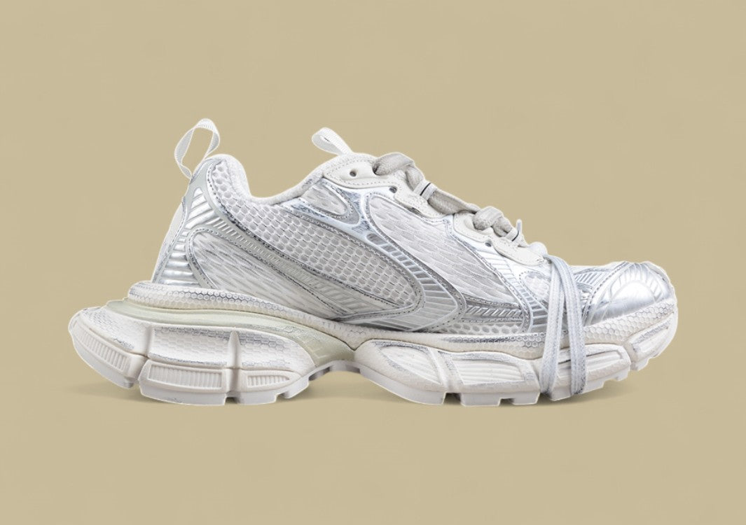 Balenciaga Silver Mesh Runner Sneaker