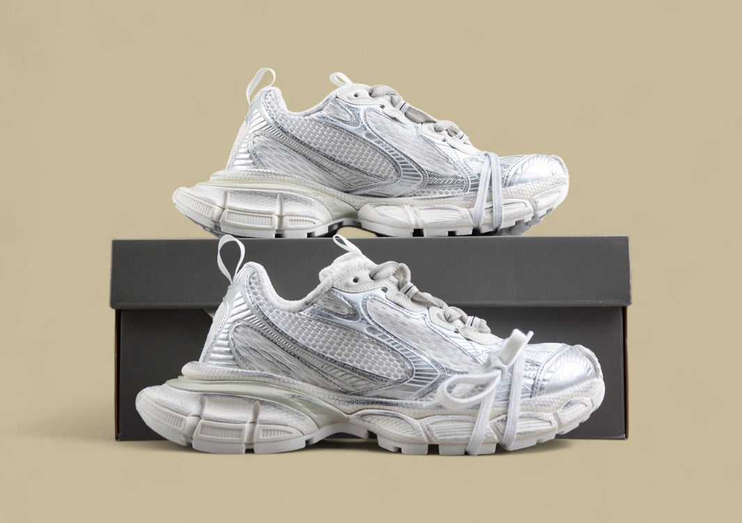 Balenciaga Silver Mesh Runner Sneaker