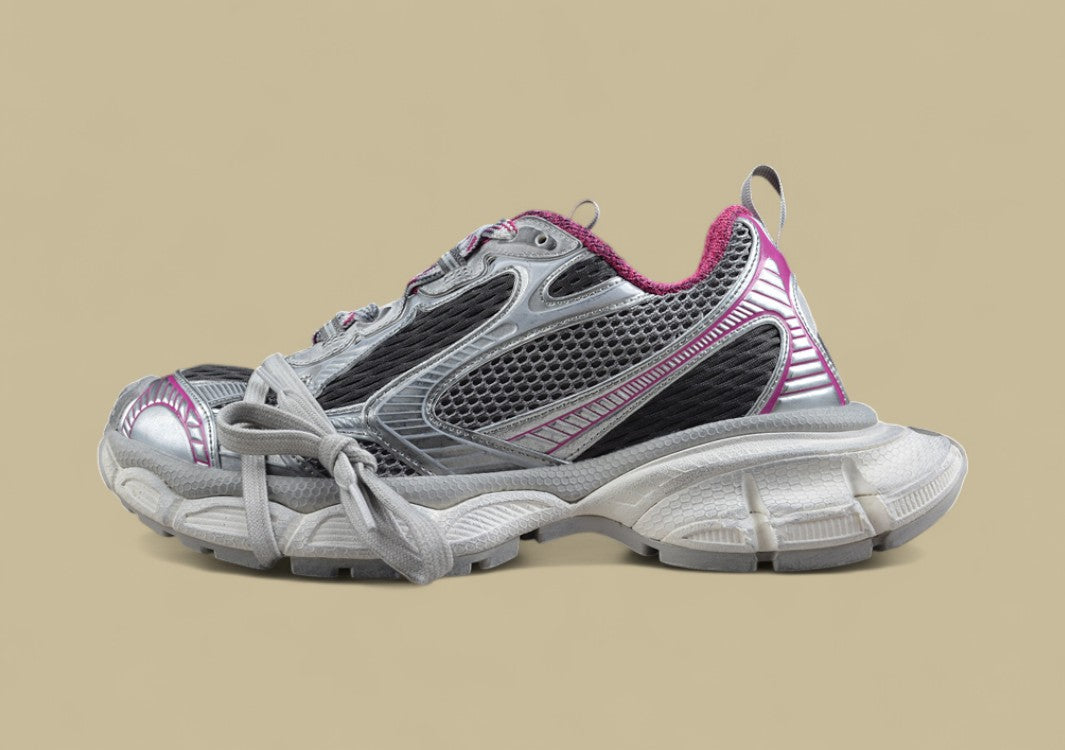 Balenciaga Sneaker – Silver & Fuchsia Panel