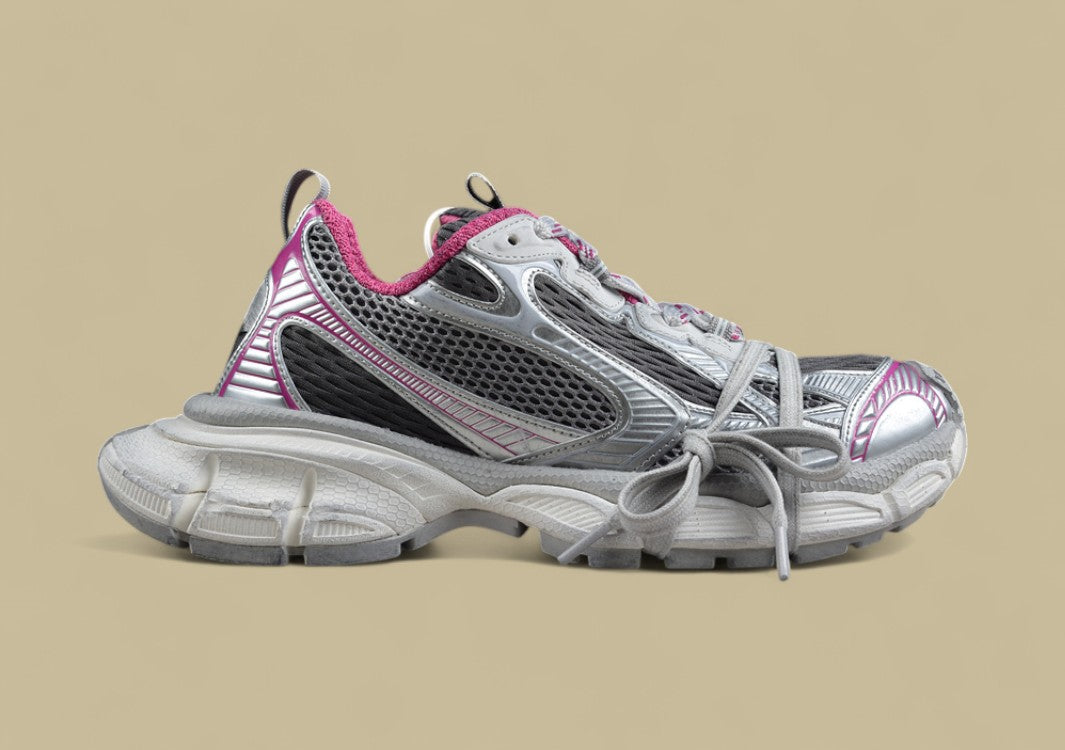 Balenciaga Sneaker – Silver & Fuchsia Panel