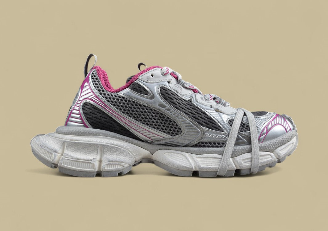 Balenciaga Sneaker – Silver & Fuchsia Panel