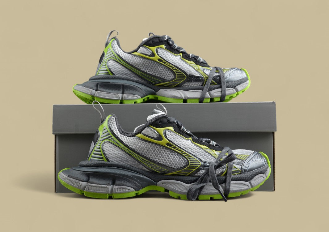 Balenciaga Sneaker – Silver & Neon Green