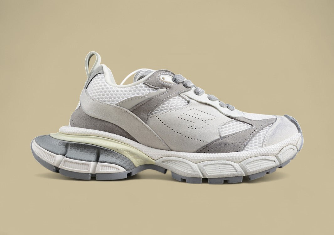 Balenciaga Sneaker in White/Grey Suede Mesh