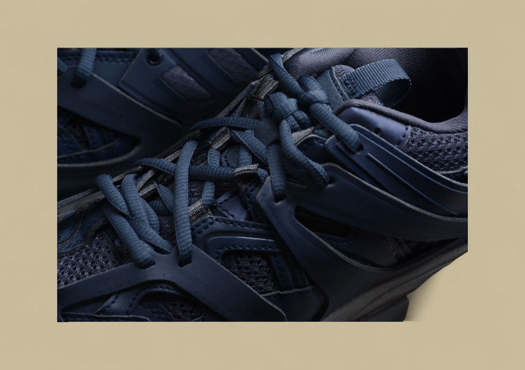 Balenciaga Three Generations Transparent Sole Sports Blue Shoes