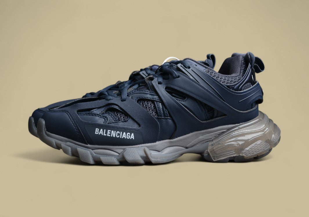 Balenciaga Three Generations Transparent Sole Sports Blue Shoes