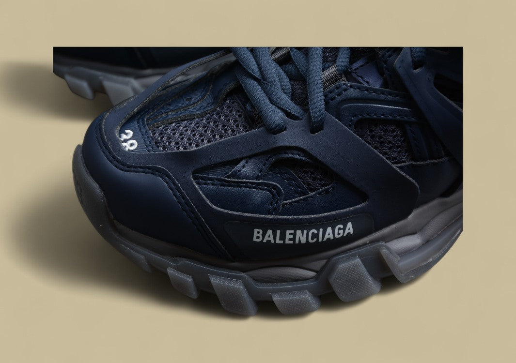 Balenciaga Three Generations Transparent Sole Sports Blue Shoes