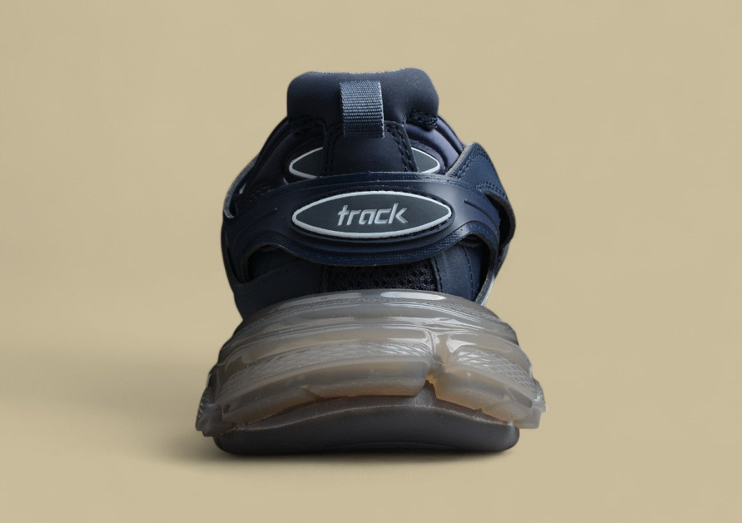 Balenciaga Three Generations Transparent Sole Sports Blue Shoes