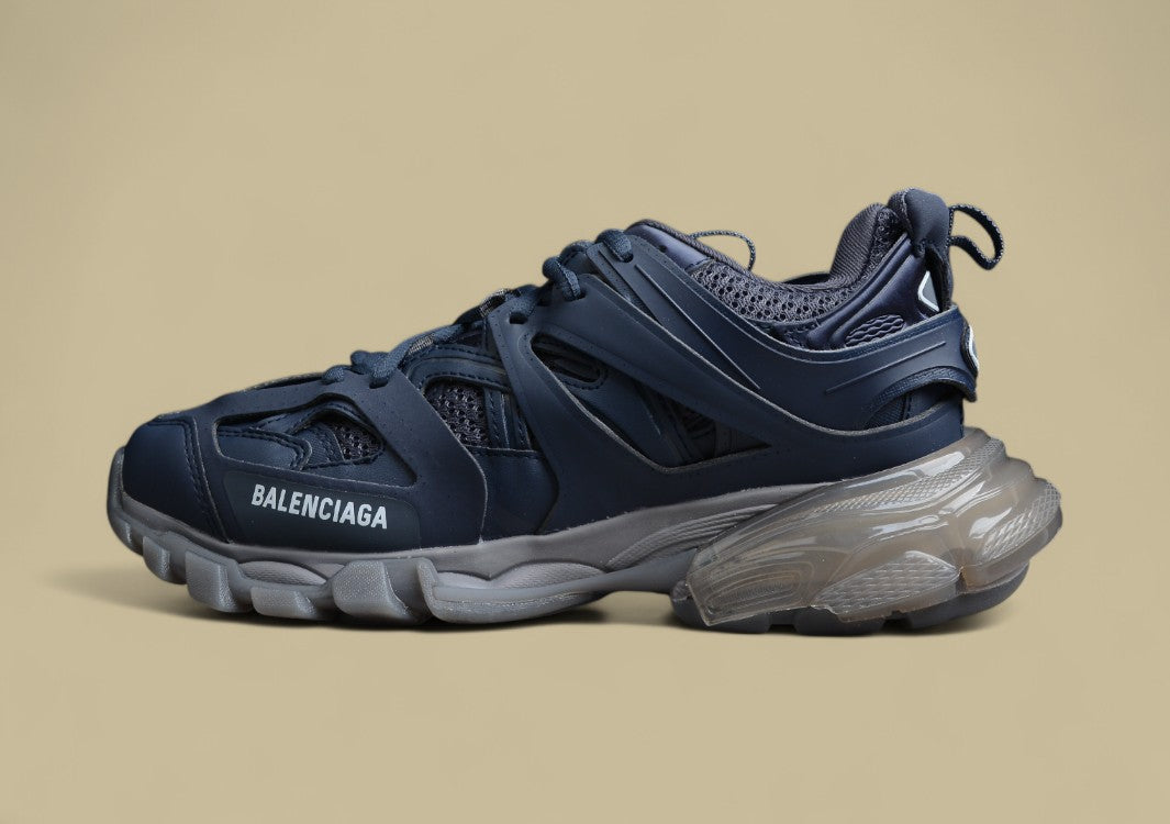 Balenciaga Three Generations Transparent Sole Sports Blue Shoes