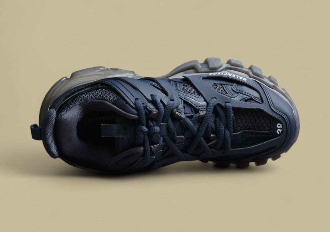 Balenciaga Three Generations Transparent Sole Sports Blue Shoes