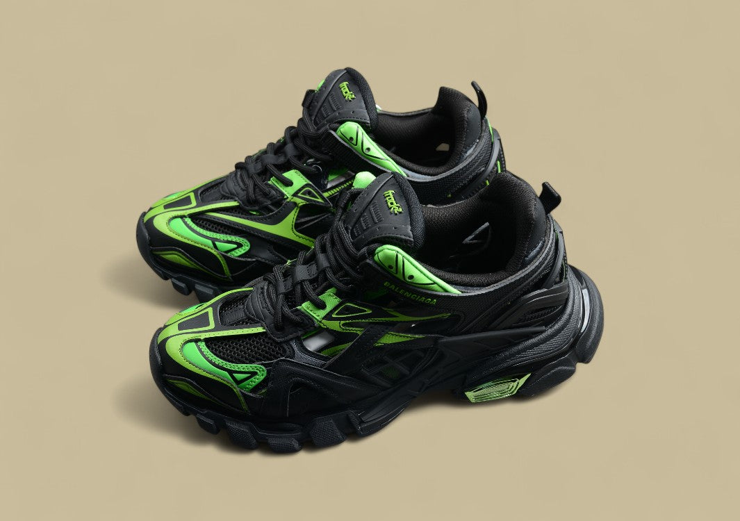 Balenciaga Track R58 Black Neon Green Fourth-Generation Outdoor Sneaker