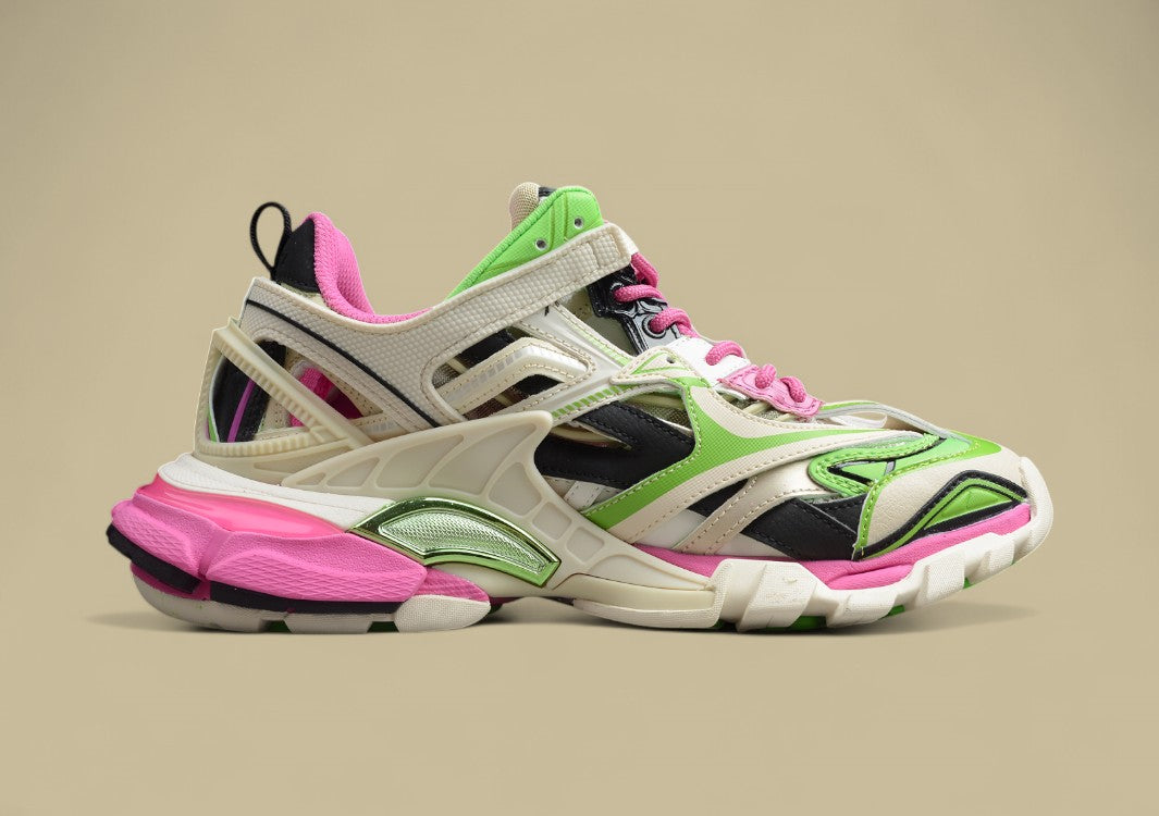 Balenciaga Track R58 Neon Green Pink Multicolor Retro Outdoor Sneaker