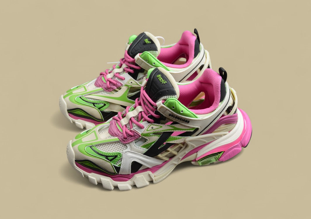 Balenciaga Track R58 Neon Green Pink Multicolor Retro Outdoor Sneaker