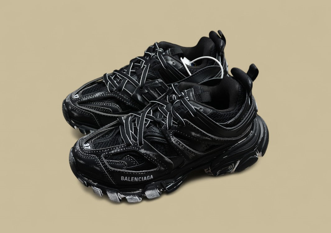 Balenciaga Track Sneaker Black Distressed