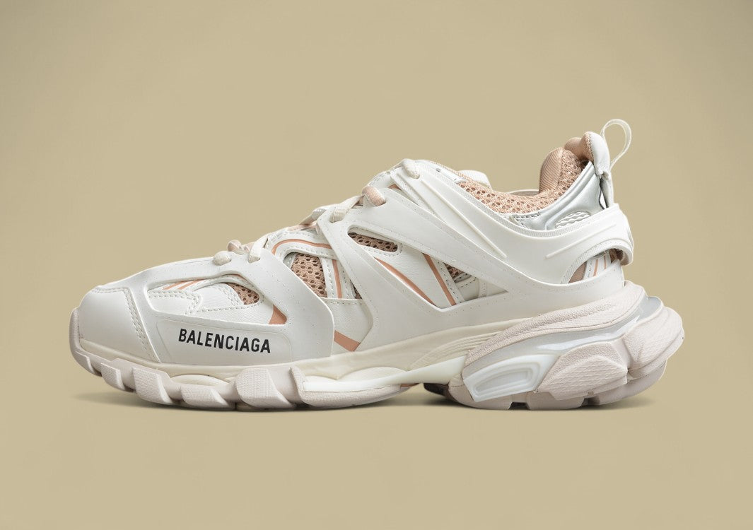 Balenciaga Track Sneaker In Off-White Khaki Mit Mesh