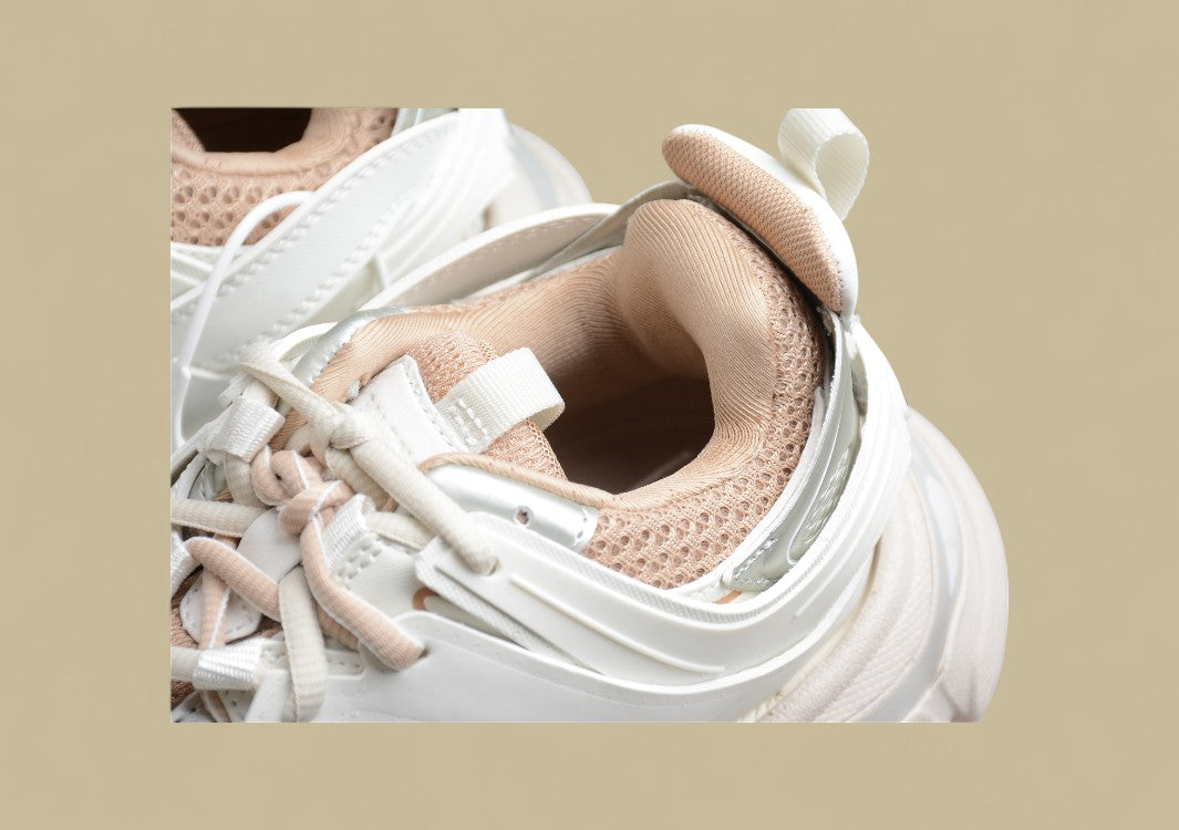 Balenciaga Track Sneaker In Off-White Khaki Mit Mesh