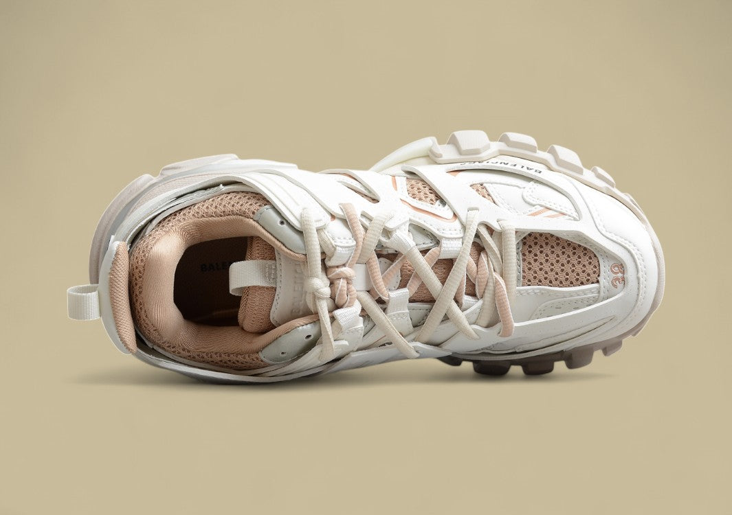 Balenciaga Track Sneaker In Off-White Khaki Mit Mesh