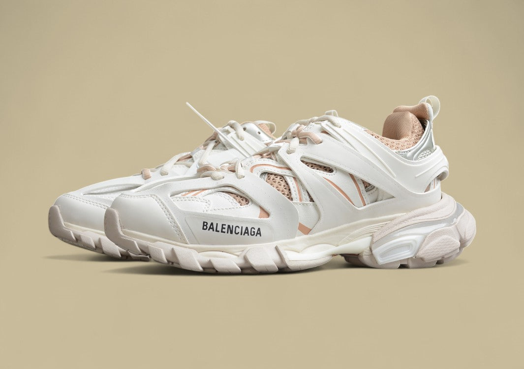 Balenciaga Track Sneaker In Off-White Khaki Mit Mesh