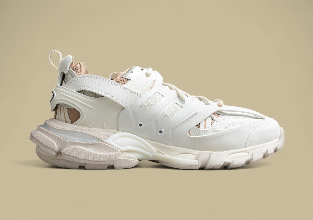 Balenciaga Track Sneaker In Off-White Khaki Mit Mesh