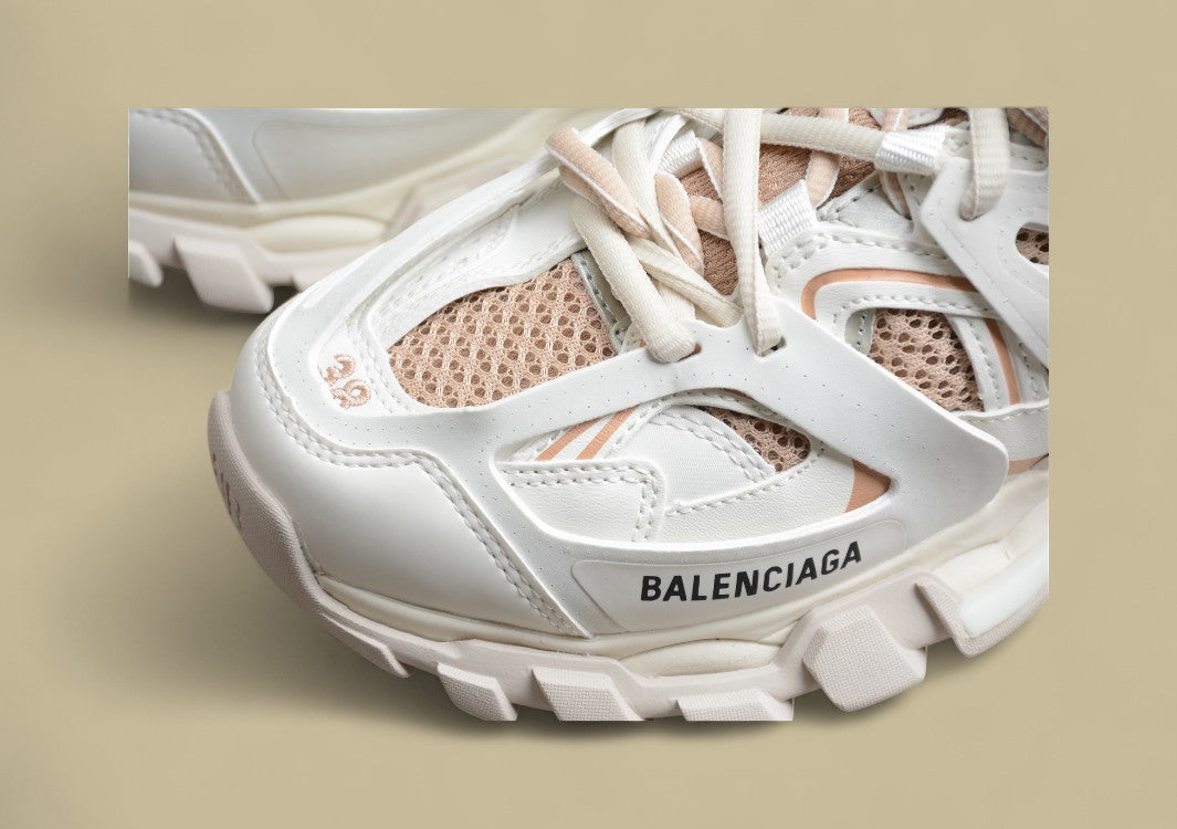 Balenciaga Track Sneaker In Off-White Khaki Mit Mesh