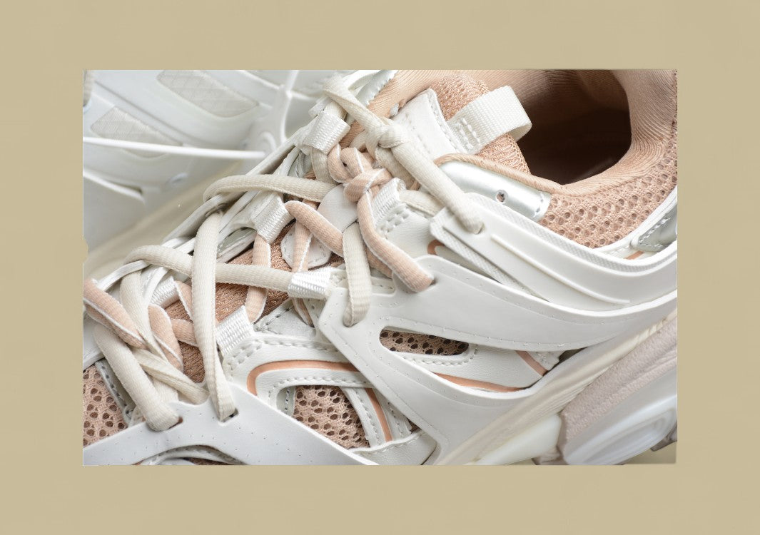Balenciaga Track Sneaker In Off-White Khaki Mit Mesh
