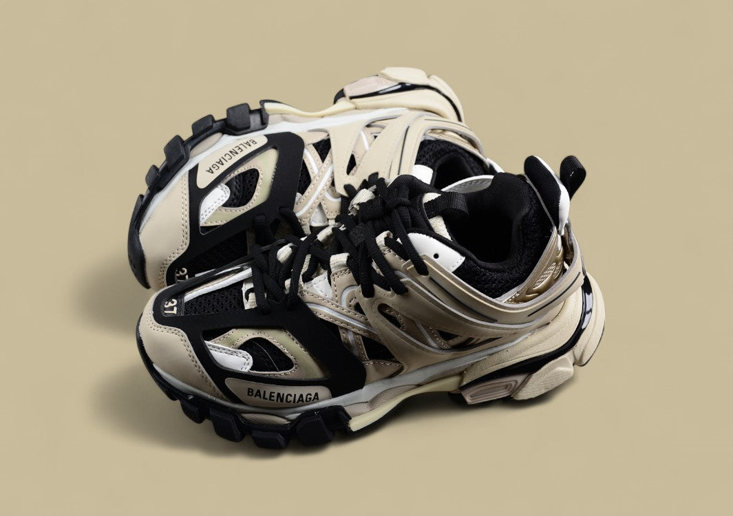 Balenciaga Track Sneaker in Beige and Black