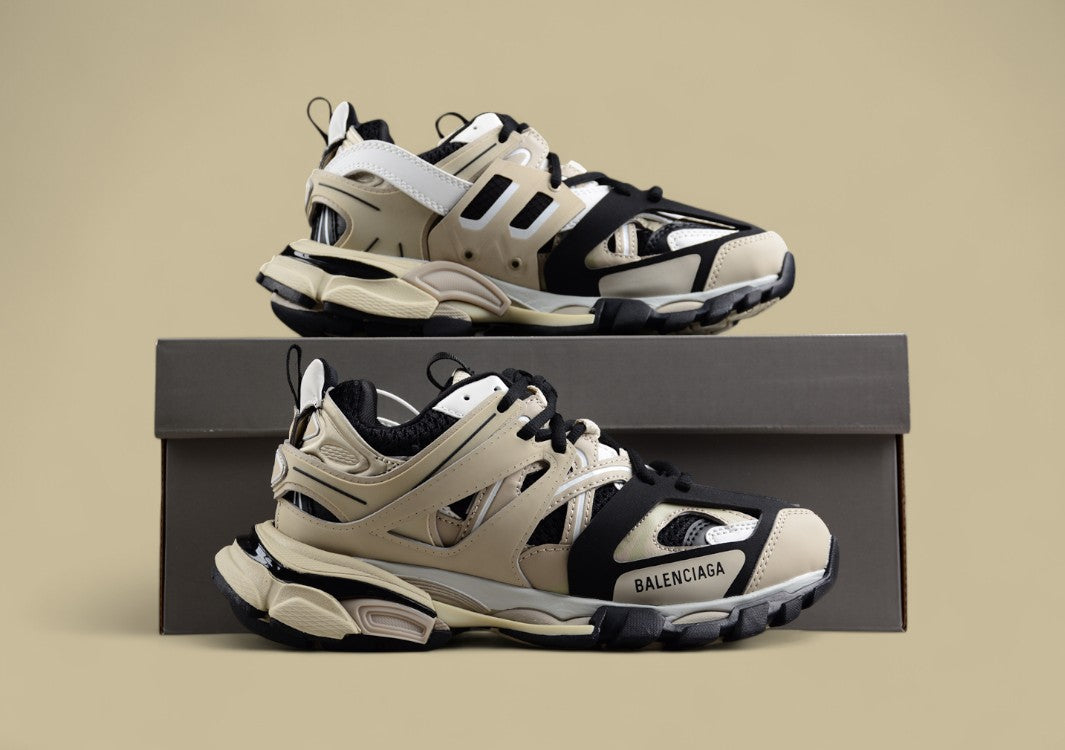 Balenciaga Track Sneaker in Beige and Black