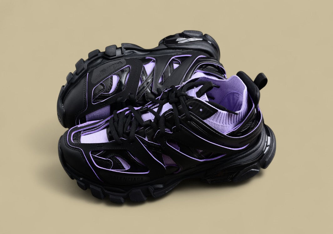 Balenciaga Track Sneaker in Black and Purple