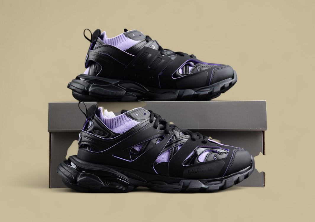 Balenciaga Track Sneaker in Black and Purple