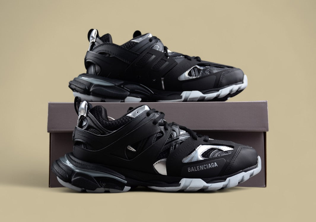 Balenciaga Track Sneaker in Black and Silver