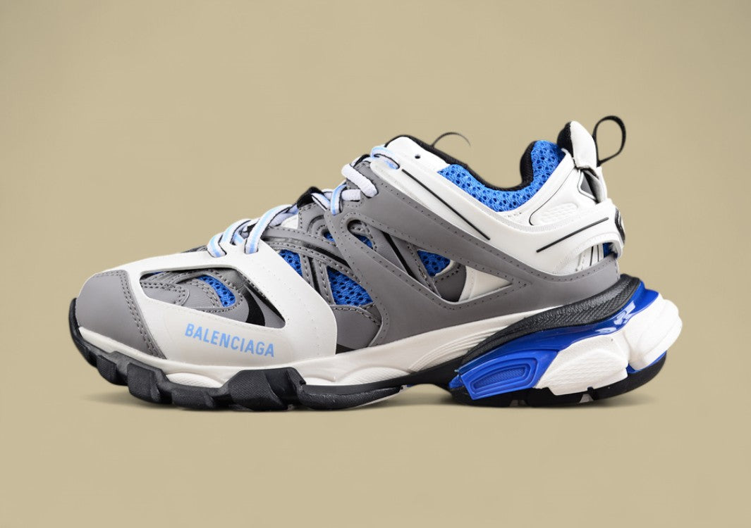 Balenciaga Track Sneaker in Grey, Blue & White