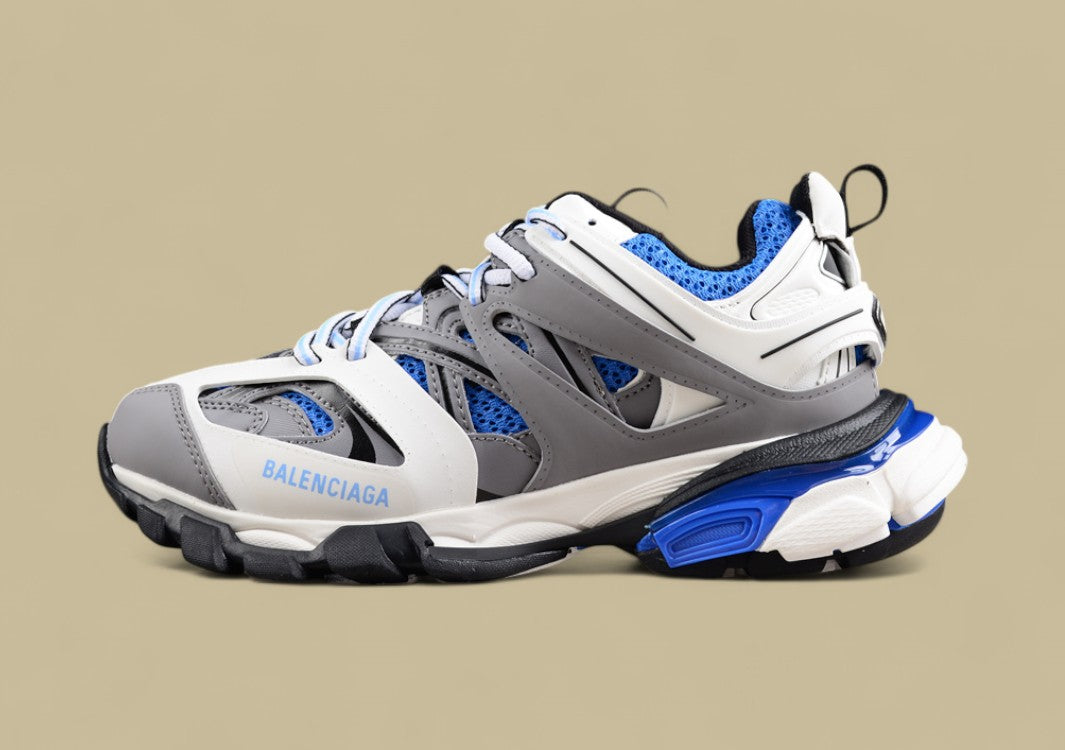 Balenciaga Track Sneaker in Grey, Blue & White