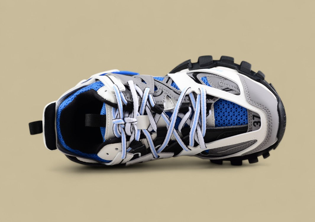 Balenciaga Track Sneaker in Grey, Blue & White