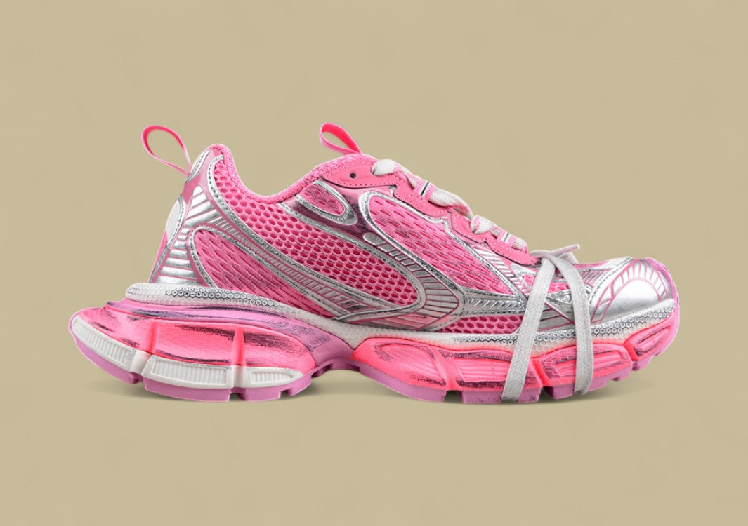 Balenciaga Track Sneaker in Silver/Pink
