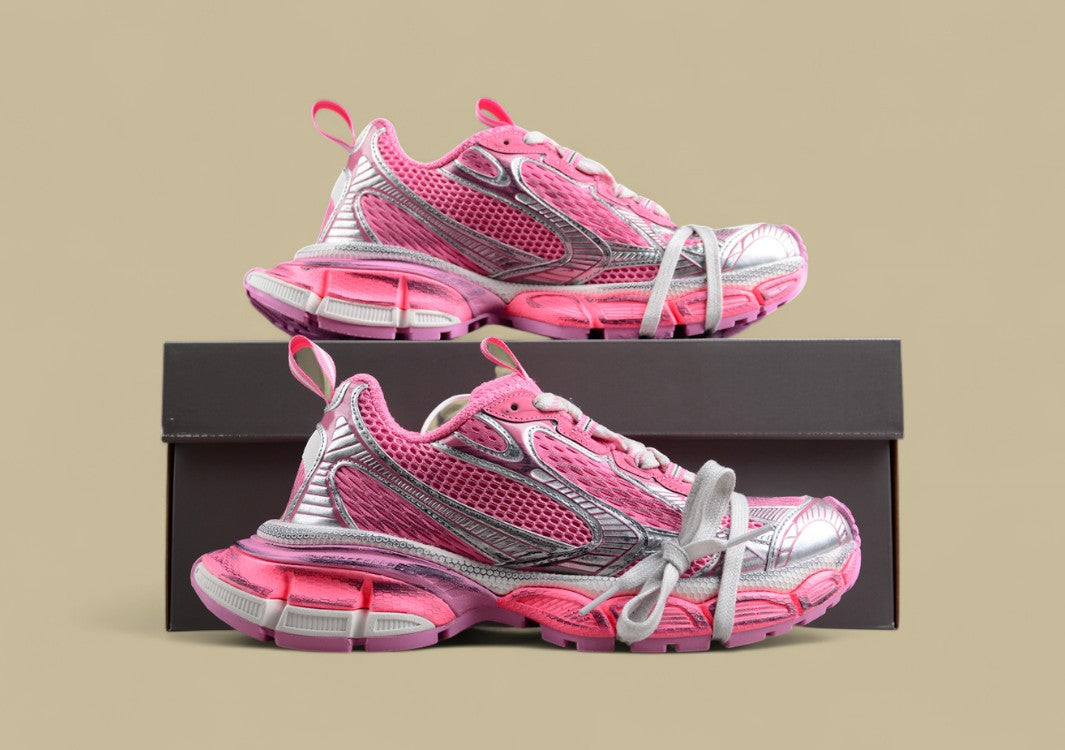 Balenciaga Track Sneaker in Silver/Pink