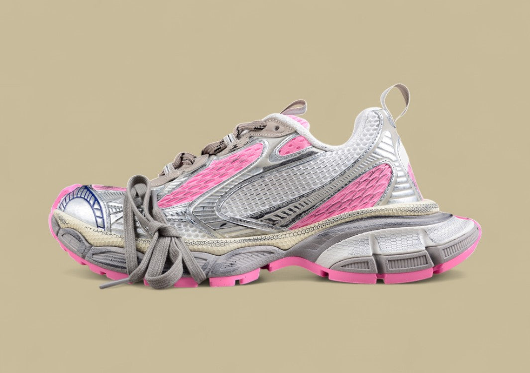 Balenciaga Track Sneaker in Silver & Pink