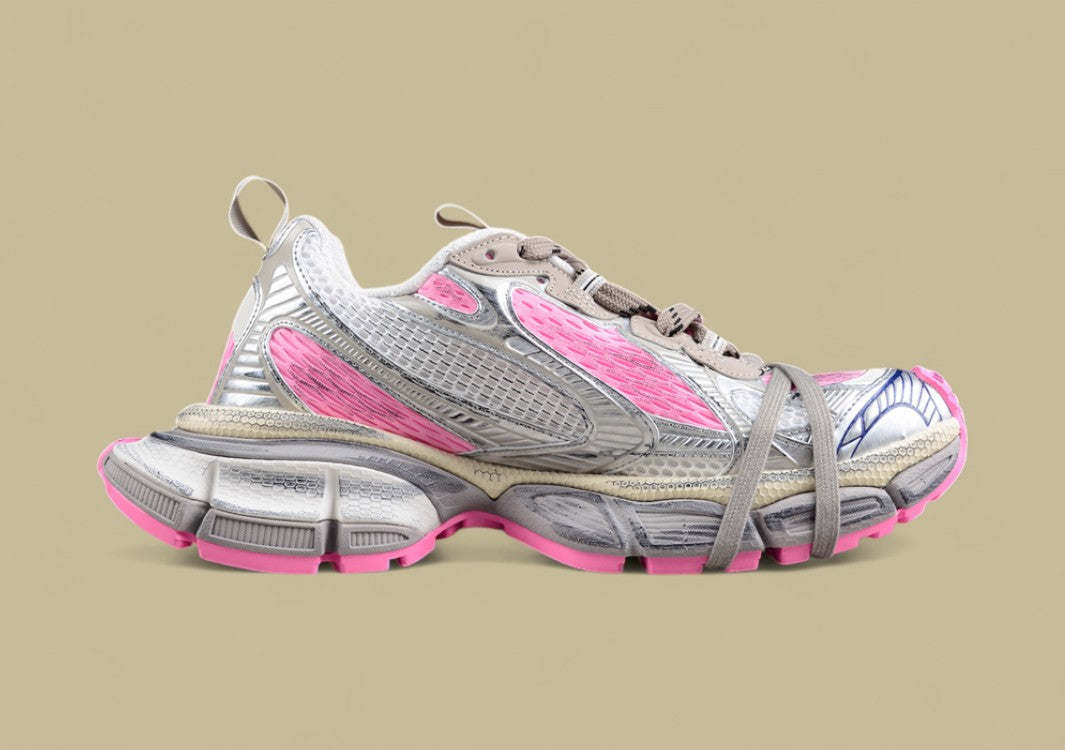 Balenciaga Track Sneaker in Silver & Pink