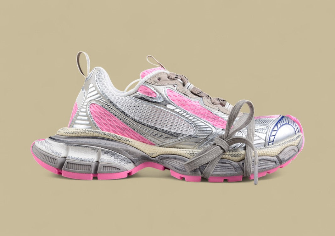 Balenciaga Track Sneaker in Silver & Pink