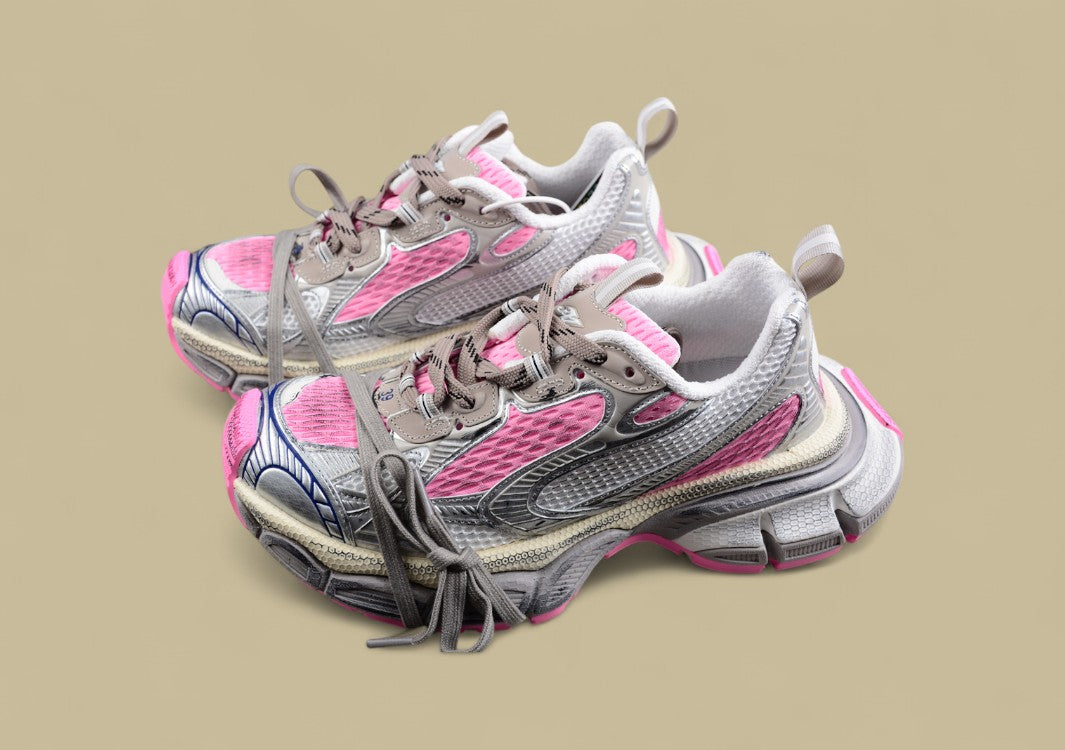 Balenciaga Track Sneaker in Silver & Pink