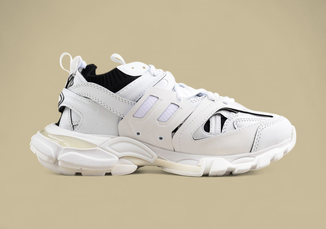 Balenciaga Track Sneaker in Triple White with Black