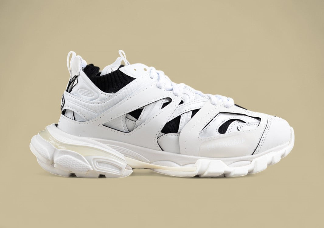 Balenciaga Track Sneaker in Triple White with Black