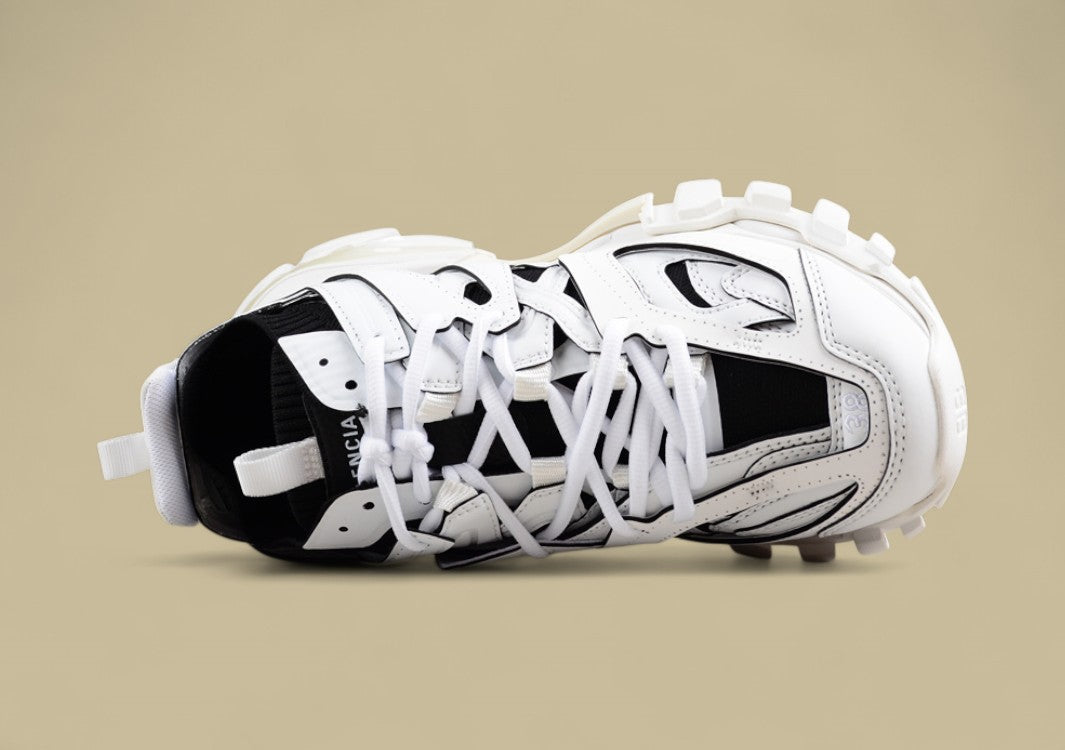 Balenciaga Track Sneaker in Triple White with Black