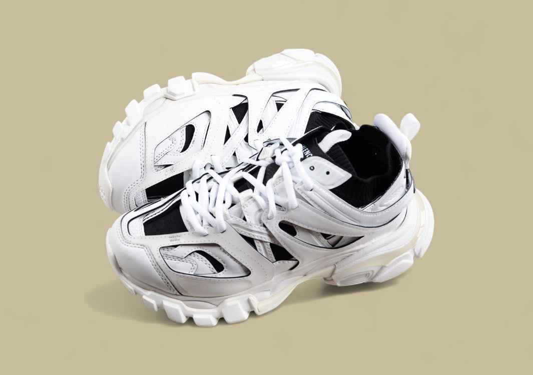 Balenciaga Track Sneaker in Triple White with Black