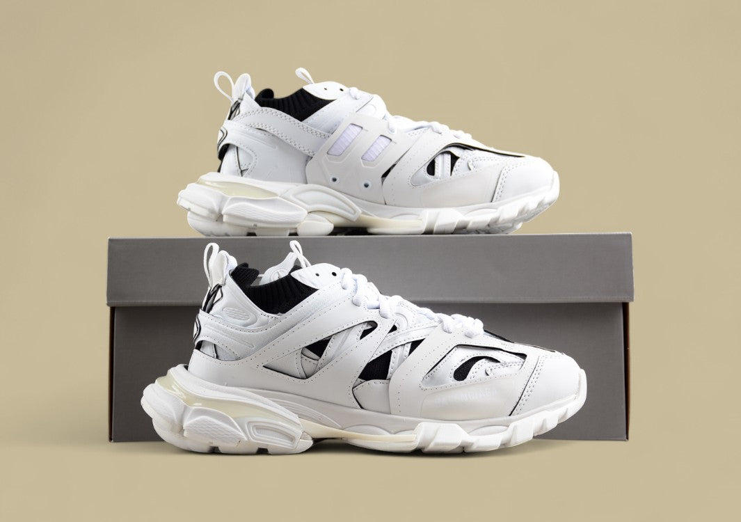 Balenciaga Track Sneaker in Triple White with Black