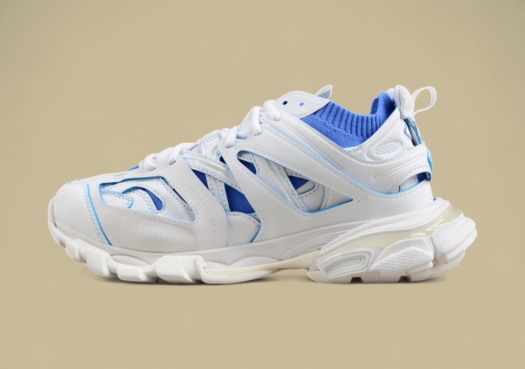 Balenciaga Track Sneaker in White and Sky Blue