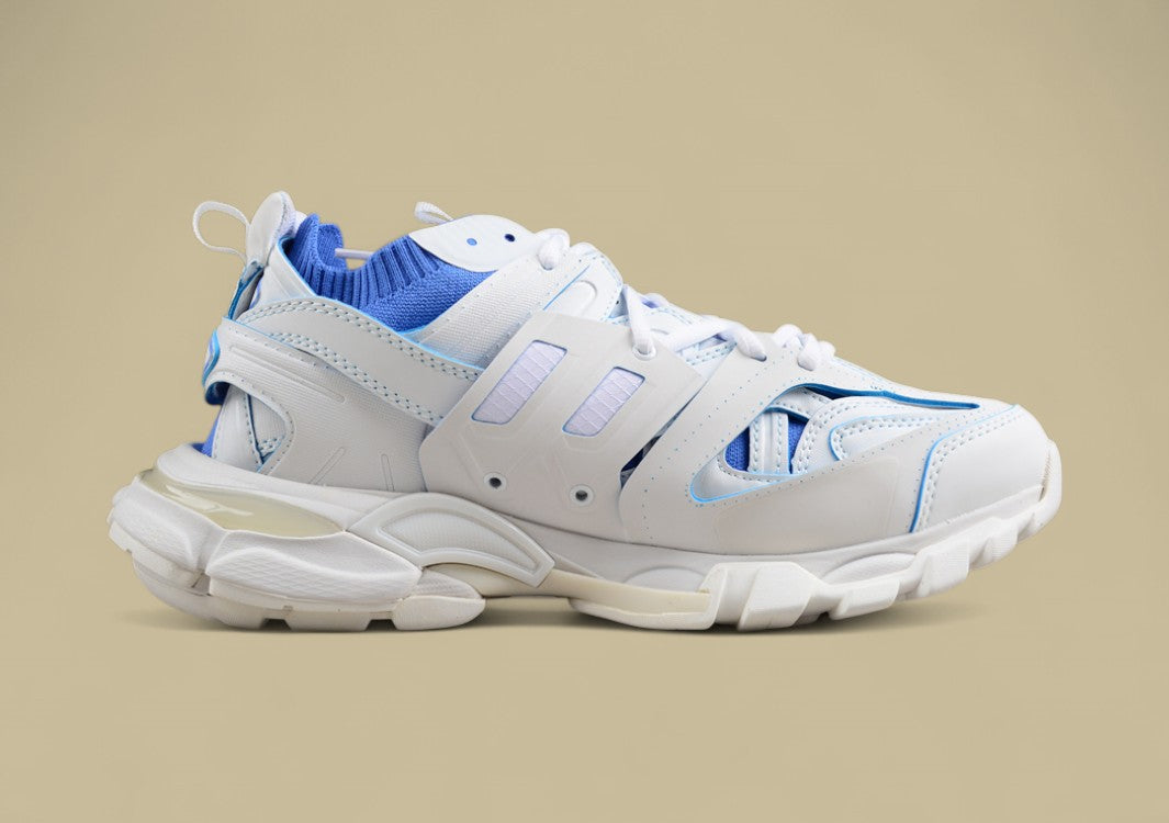 Balenciaga Track Sneaker in White and Sky Blue