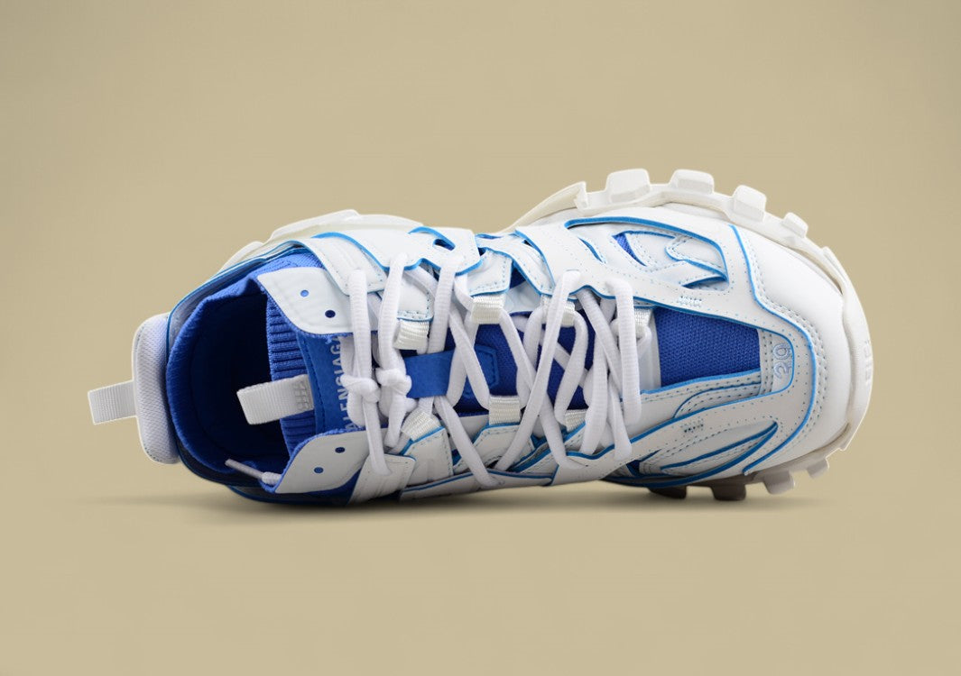 Balenciaga Track Sneaker in White and Sky Blue