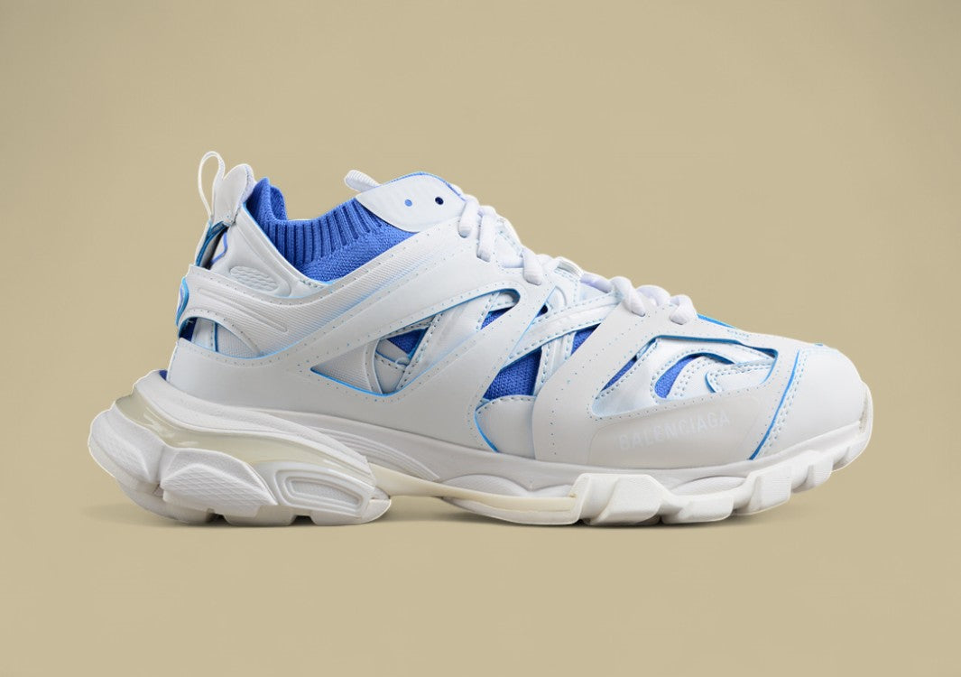Balenciaga Track Sneaker in White and Sky Blue