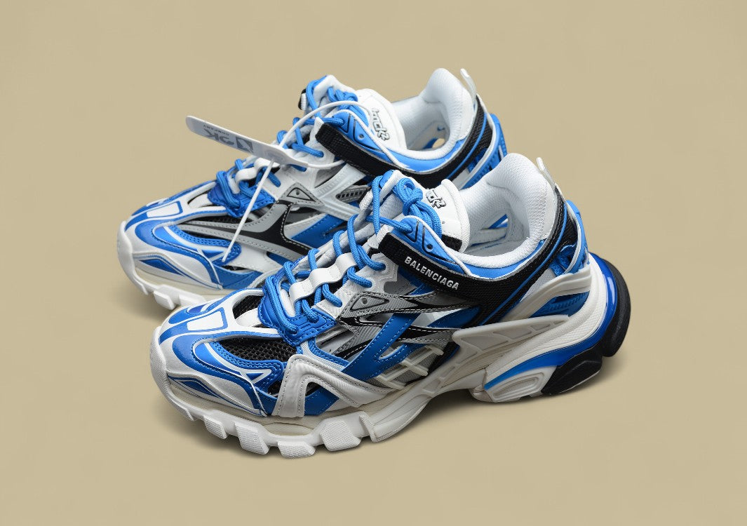 Balenciaga Track Trainers Gray White Blue