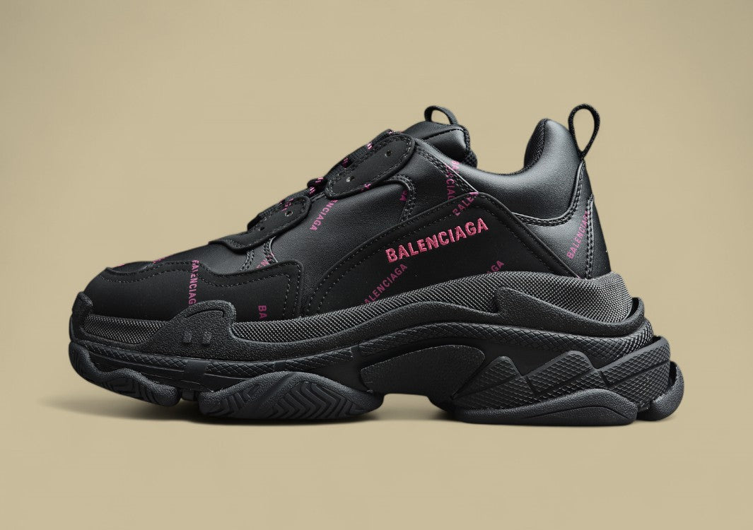 Balenciaga Triple S Black Bright Purple Glanz Trifft Kraft In Violetter